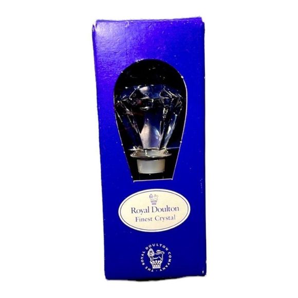 NEW IN BOX ROYAL DOULTON FINEST CRYSTAL WINE BOTTLE STOPPER STAR BOTTLESTOP 🍾 - Picture 1 of 3